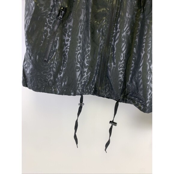 ZYIA Active Black Bomber Jacket Leopard Print Full Zip Lightweight Large New Tag - Picture 5 of 14
